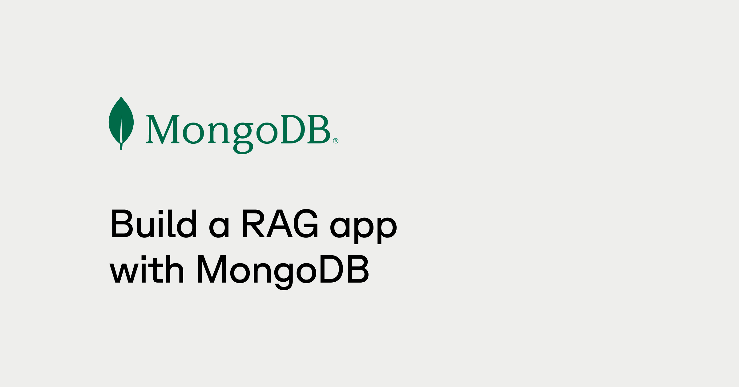 Building a RAG app with MongoDB Atlas