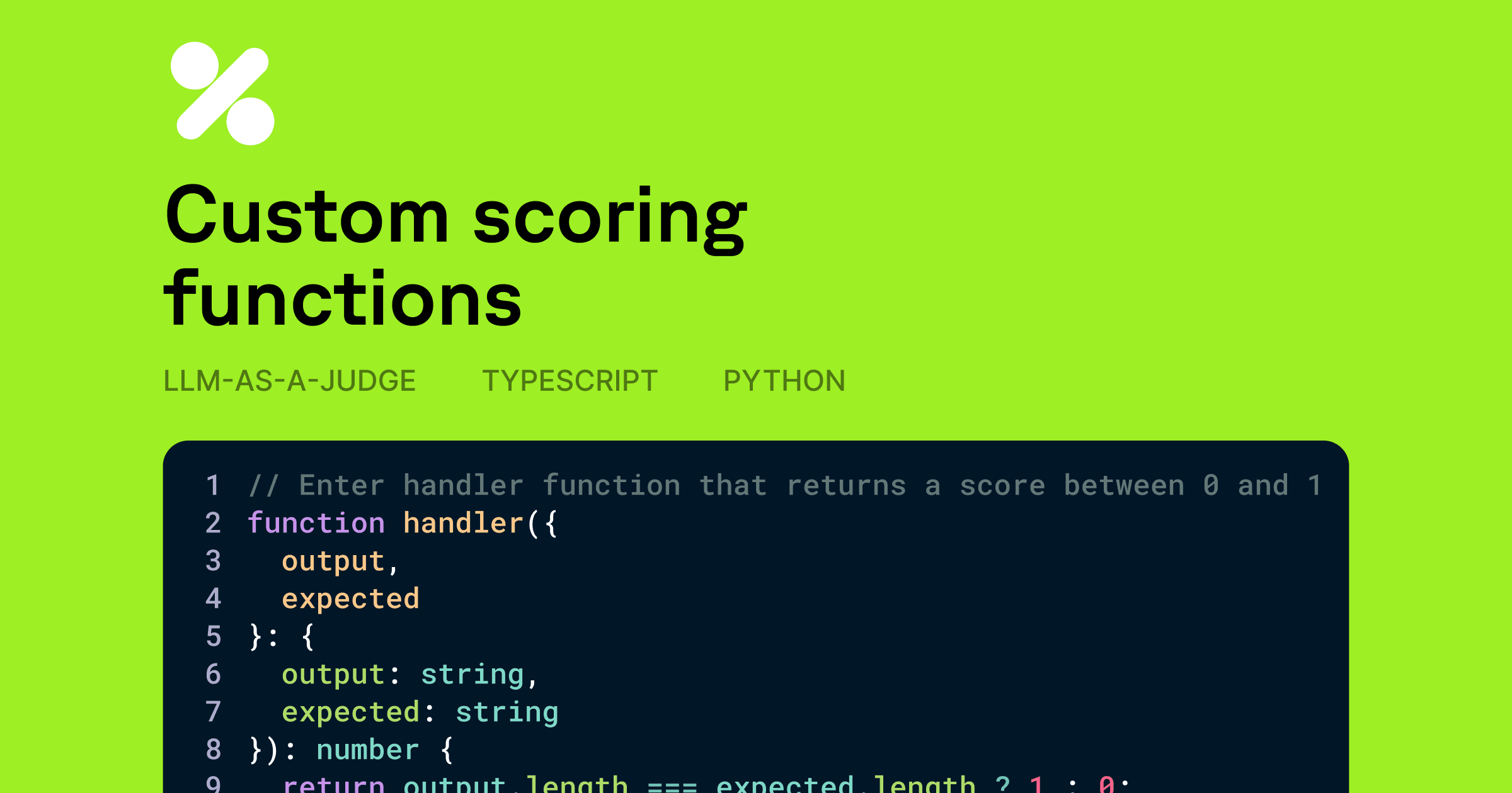 Custom scoring functions in the Braintrust Playground